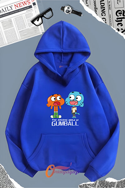 oneagılyazı سويت شيرت بطبعة غامبول بغطاء للرأس