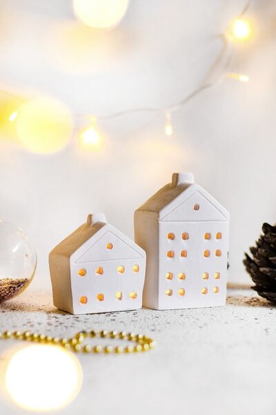 LALEZEN HOME 2li Beyaz Ev Dekoru Mumluk - (MUMLAR DAHİL)