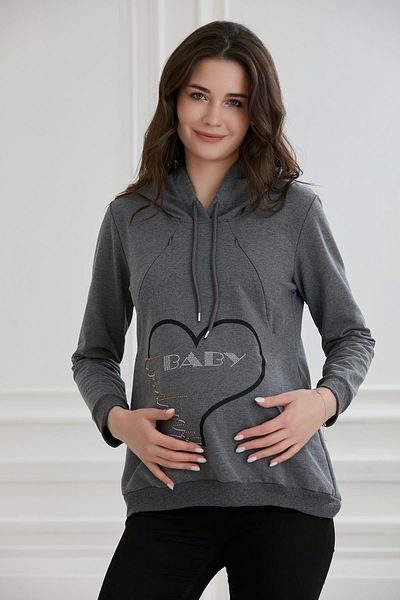 LİYACA Maternity Sweatshirt - Easy Breastfeeding, Love Stone