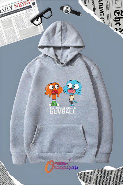 oneagılyazı سويت شيرت بطبعة غامبول بغطاء للرأس