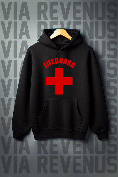 Vordevia Lifeguard Lifeguard Printed - Hanorac cu glugă, Wide Fit, 3 fire raster