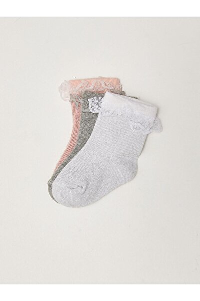 LC Waikiki LCW Baby - Розов комплект чорапи за момиченца, 3 броя