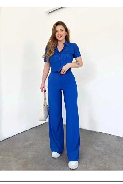 MODA DURAĞI Premium Quality Women's Trousers Set - Button Detailed Covered
