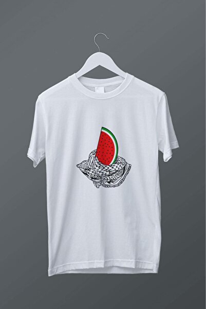 relaxbaskı kefiye desenli karpuz baskılı tişört