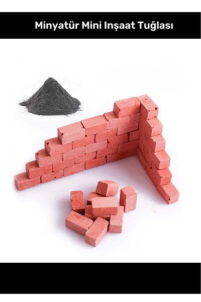 HOBİ CONDİ Mini Miniature Construction Building Set 500 Brick Adhesive Grout Gift Hobby Set
