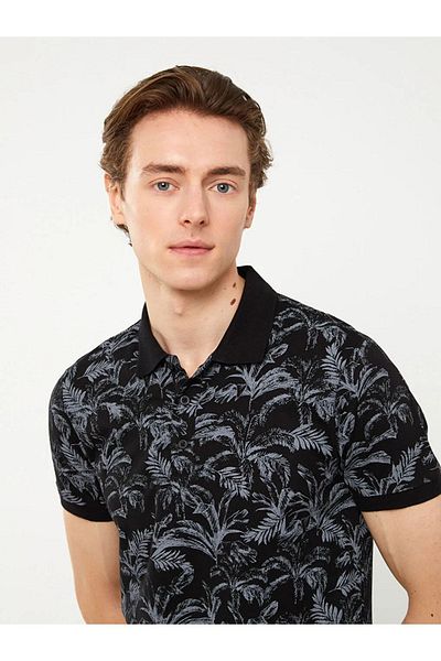 LC Waikiki Ανδρικό μπλουζάκι LCW Casual Polo με κοντό μανίκι με μοτίβο από χτενισμένο βαμβάκι