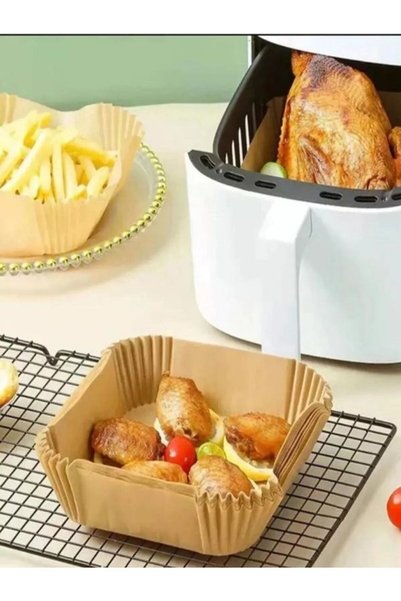 HİROS'H 50Square Airfryer Baking Paper - Oil Kraft Paper