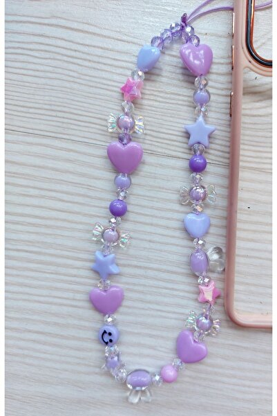 LORESİMA AKSESUAR Mor Telefon Askısı Telefon Charmı