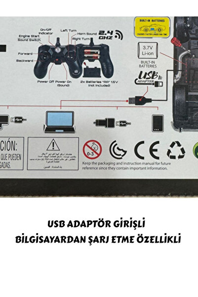 YILDIRIM OYUNCAK Uzaktan Kumandalı Şarjlı Sesli Işıklı Full Fonksiyon Drift Atabilen Otobüs Araba