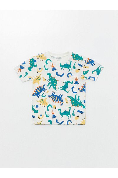 LC Waikiki LCW Crew Neck Printed Baby Boy T-Shirt and Shorts 2 Pieces Set