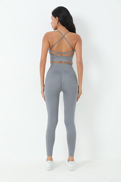 Light Black Lightblack Push Up Tayt Ve Crop (SPOR TAKIM)