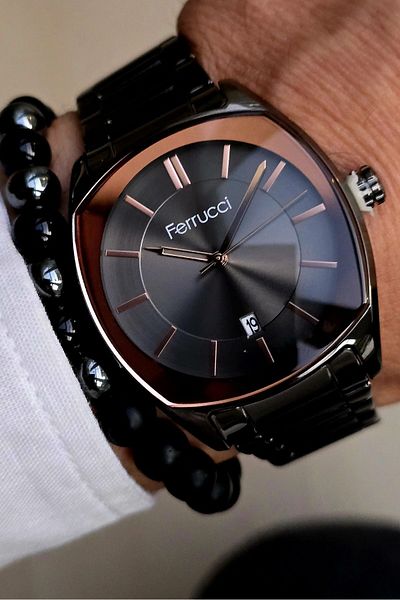 Ferrucci Men's Wrist Watch - Steel Cord, 3 Atm Waterproof, Bracelet Gift