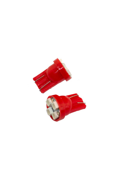 HMNL Led Ampul T10 2X4 SMD Kırmızı 2'li Set 12V