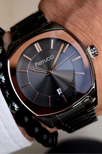 Ferrucci Men's Wrist Watch - Steel Cord, 3 Atm Waterproof, Bracelet Gift
