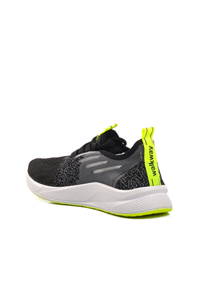 WALKWAY Ravello Men's Sports Shoes - Black, White, Phosphor Yellow Mesh