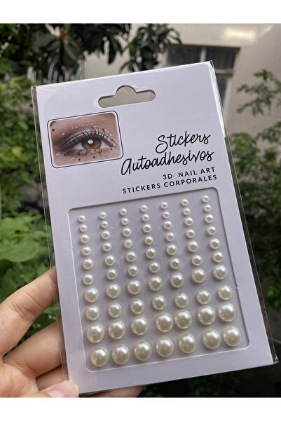 Green 70 Adet Boy Boy Krem Incili Sticker Saç-yüz-vücut Kendinden Yapışkanlı ...