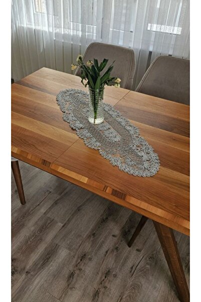 ZESA HOME Desenli Tül Güpürlü Şık Renk Renk Runner