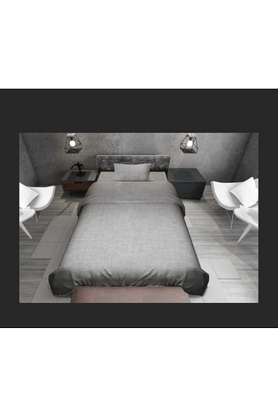 MORRİVAL Γκρι Σετ Παπλωματοθήκη Μονό - 120x200+35 cm Ύψος Εφαρμοσμένο σεντόνι με 2 Μαξιλαροθήκες