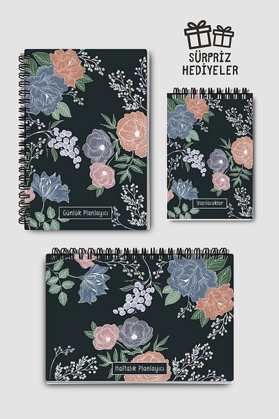 Eldesen Tasarım Planning Set of 3, Daily Planner, Weekly Planner, To-Do List, Academic Agenda