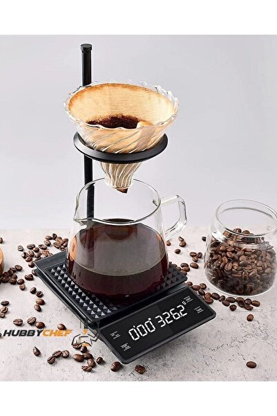 HUBBYCHEF Kahve Terazisi Hassas Zaman Ayarlı Mutfak Tartısı 3kg