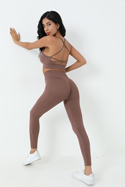 Light Black Spor Tayt Crop Takım