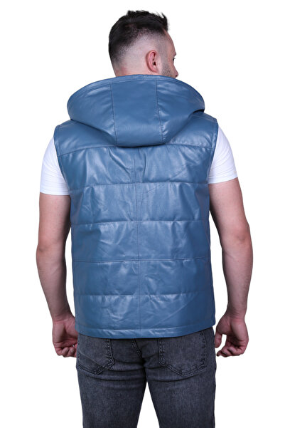 EYLÜL DERİ Eylül Hakiki Deri Erkek Şişme Yelek