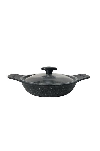 ThermoAD Aluminum Granite Casting 22 Cm Pot with Lid and Self-Handle