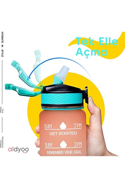 Lumie 1000ml Motivational Water Bottle with Straw - Tritan Bpa No Odor Leakage