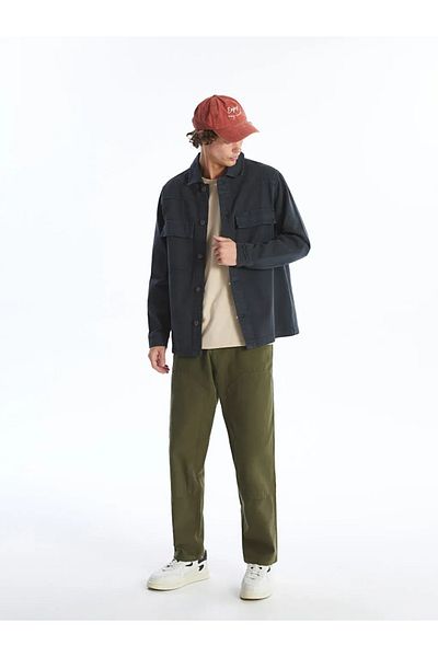 LC Waikiki Ανδρικό τζιν πουκάμισο LCW Casual - Navy Regular Fit, μακρυμάνικο