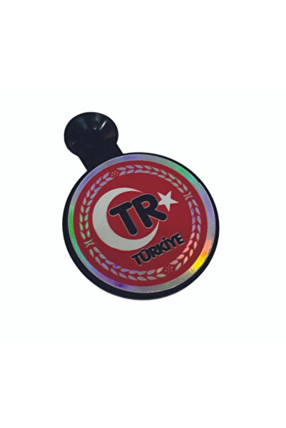 HMNL Oto Resimlik Pleksi Arma Türkiye (TR) Hologramlı Vantuzlu Siyah 7 Cm Mot...