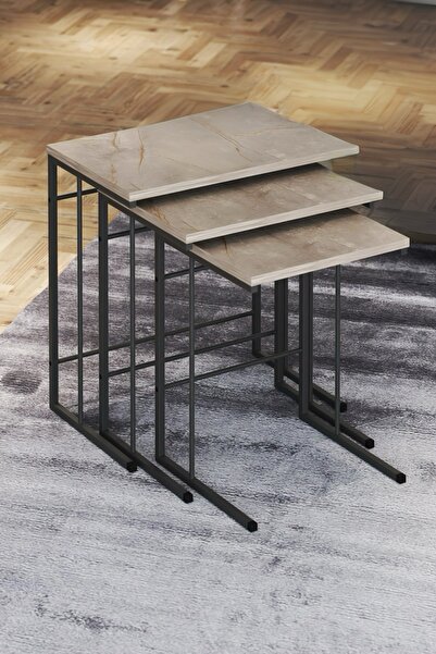 İZMİR ALİNDA MOBİLYA 3 LÜ DİKDÖRTGEN C ZİGON SEHPA GORDİON RENK (1510)