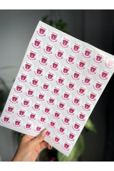 Hayal.kirtasiyesi A small gift sticker 3 cm 63 pieces small business sticker, gift sticker, adhesive sticker