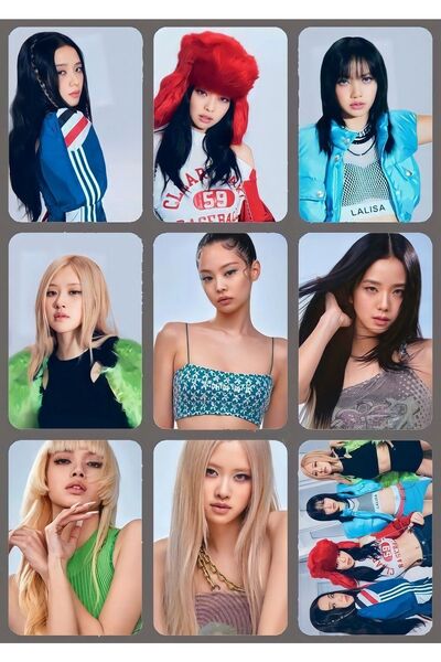 owl bag أسود وردي رقم 32 -kpop- مجموعة بطاقات صور مكونة من 9 قطع