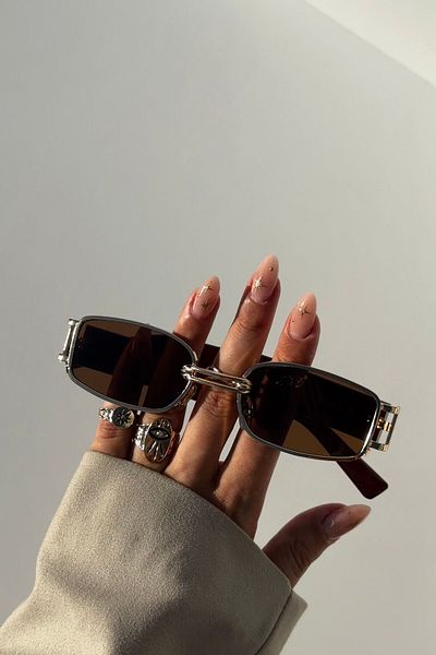 roscoe Rsc 01 Brown Rectangle Vintage Sunglasses