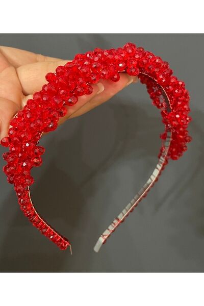 DesaAccessories Kristal Taşlı Nişan, Kına, Gelin, Düğün, Abiye Tacı