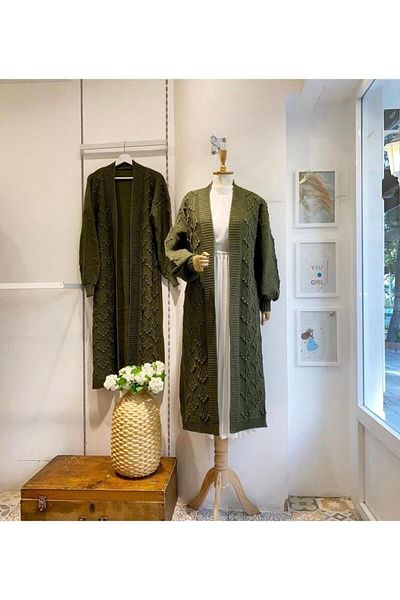 ayseningiyimevi Long Knitwear Cardigan