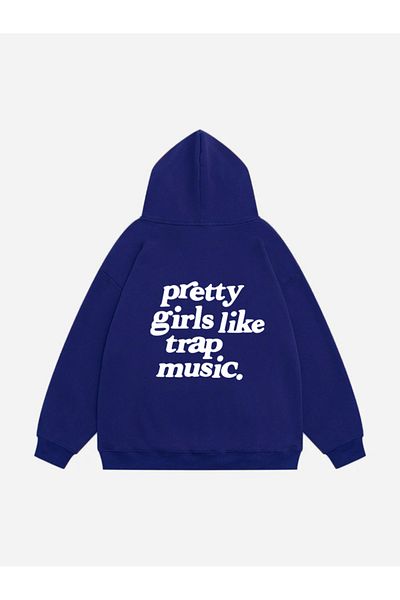 Mad&Calf Pretty Girls Like Trap Music - Γυναικεία φούτερ με στάμπα Oversize Hood Fleece