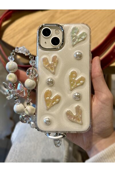 Paladyum Case حافظة على شكل قلب لامعة من لوكس متوافقة مع هاتف آيفون 13