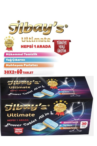 İLBAY'S Ultimate Hepsi 1 Arada Bulaşık Makinesi Tableti 2x30=60 Tablet(100% S...