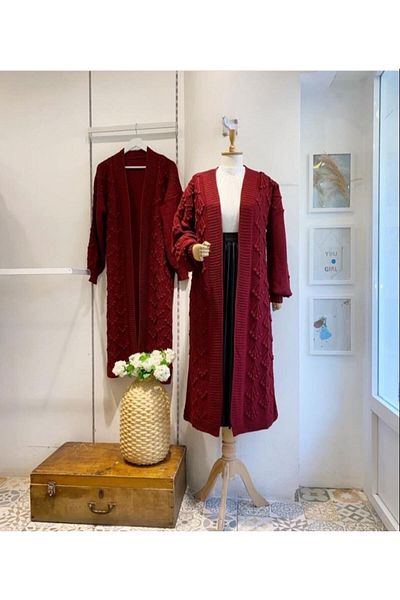 ayseningiyimevi Knitwear Long Cardigan
