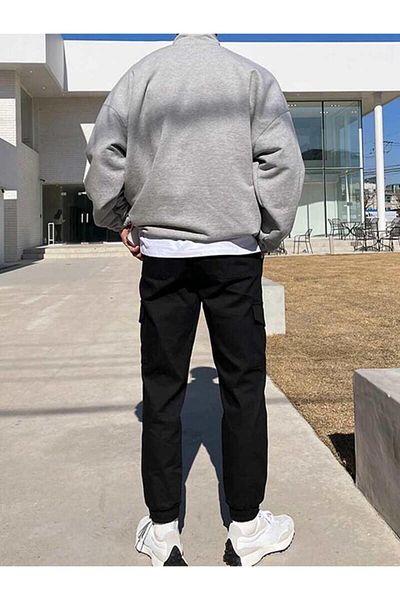 khufu Half Zippered Gray COLORADO Printed Dikyaka Sweater