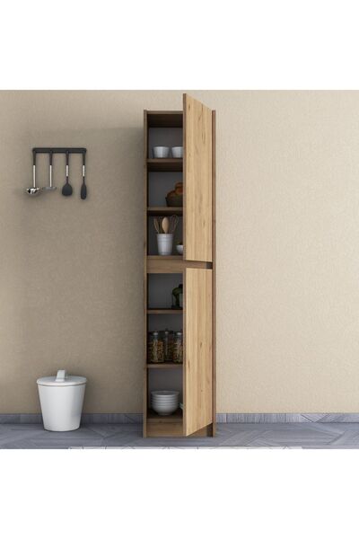 UMGMOBİLYA Patentli Astirra meşe Kulpsuz Boy Dolabı,mutfak Dolabı Ayakkabılık,kiler Banyo Dolabı,elbise Dolabı