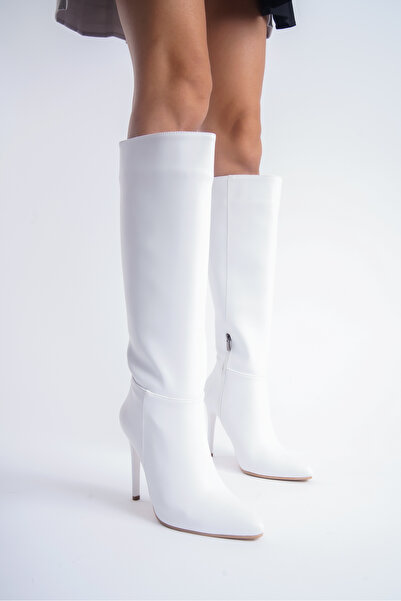 Shoesers Λεπτές ψηλοτάκουνες γυναικείες μπότες με μυτερό μισό φερμουάρ - Ειδικό σχέδιο