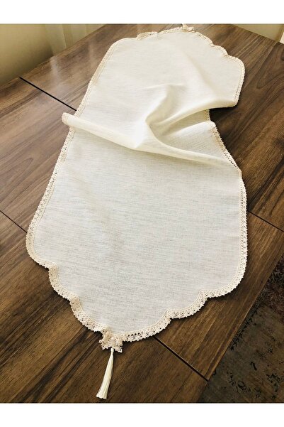 İpekce kanavice 40*110 Cm Işlemelik Püsküllü Runner