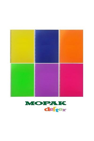 Mopak Spiral Notebook with Transparent Cover A4 120 Sheets Striped Neon
