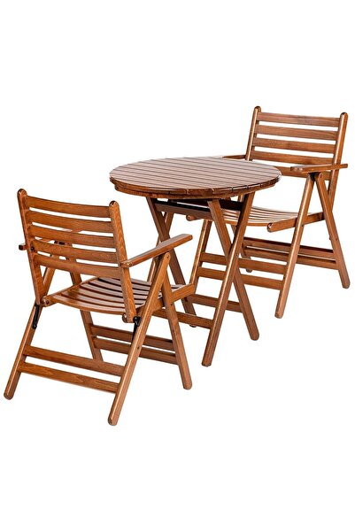 mebel stil London - Buzludja Balkon Takım (Masa 70) - Katlanır, Ahşap Bahçe, ...