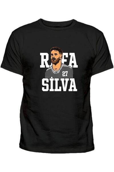 Efendioğlu Design RAFA BASKILI ERKEK PAMUKLU SİYAH TSHİRT