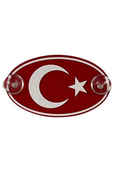 HMNL TÜRK BAYARAĞI - AY YILDIZ - TR  Araç Cam Süsü Pleksi Vantuzlu Oto Arma Oval