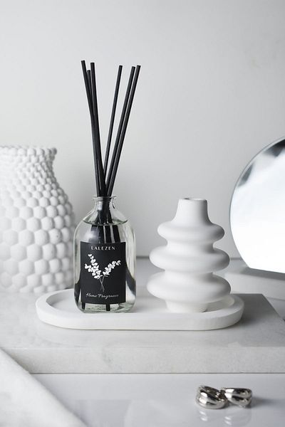 LALEZEN HOME Σετ άρωμα τριαντάφυλλου σαμπάνιας και βάζο - με βάση