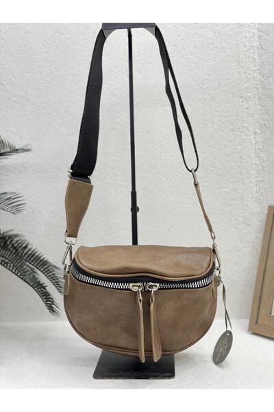 Jacquline IM357-5 FERMUAR DETAYLI DERİ ÇAPRAZ ÇANTA KADIN